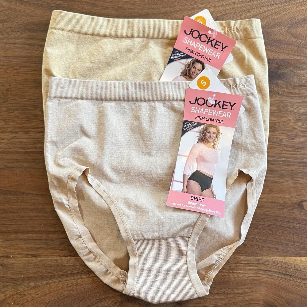 NEW! 2pc VTG Y2K Jockey Firm Control Level 3 Shapewear Brief Sz S Nude‎ NWT!